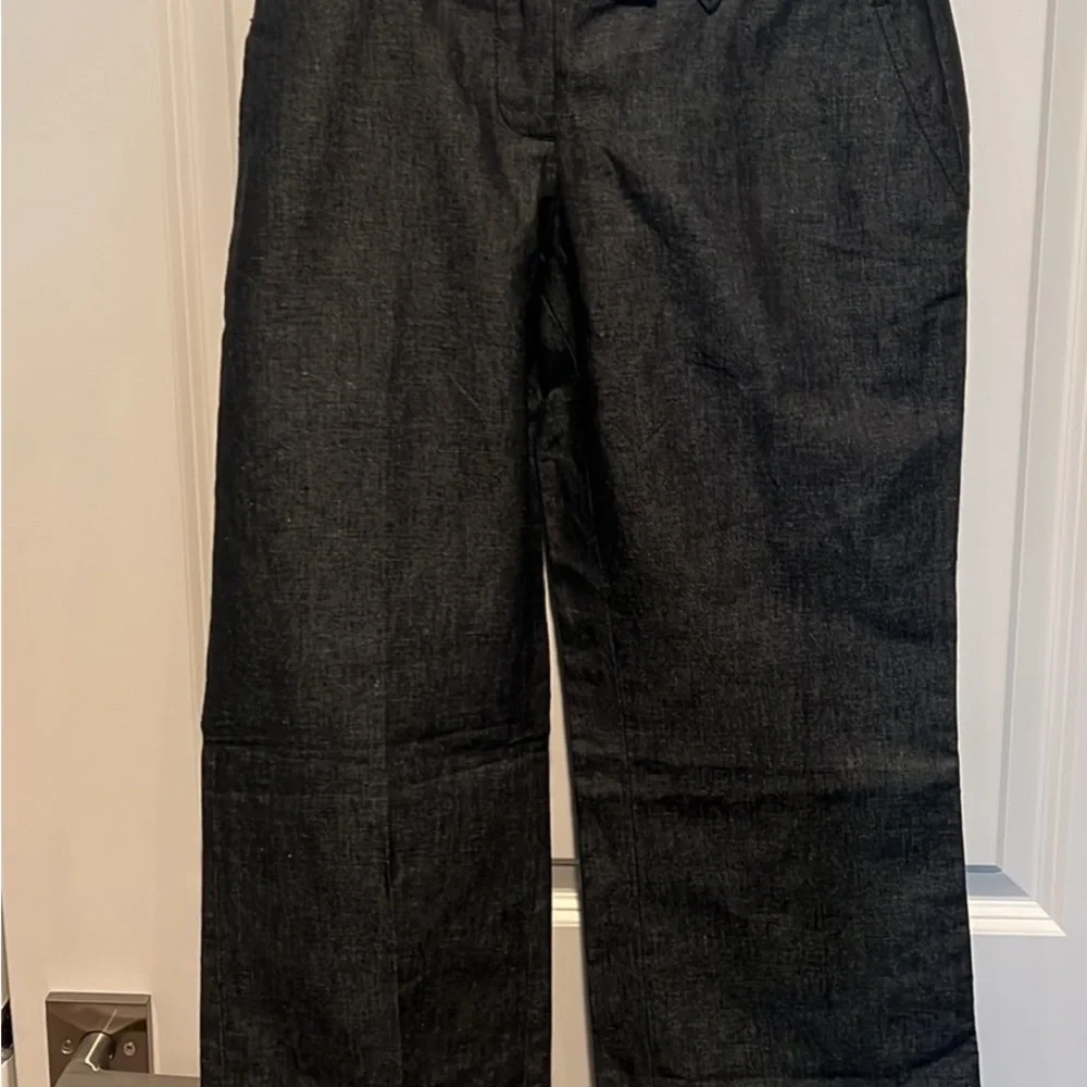 LOFT Dark Gray Denim Jacket with Striped Lining